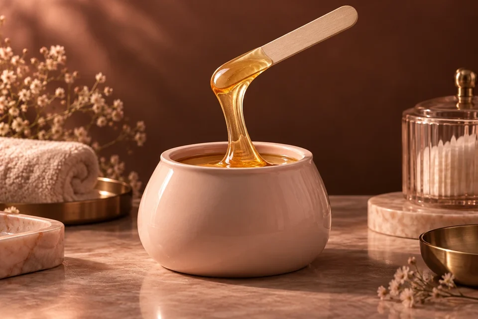 Salon wax vessel and waxing spatula