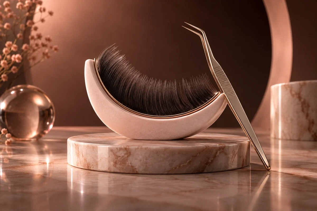 Lash fan and professional tweezers