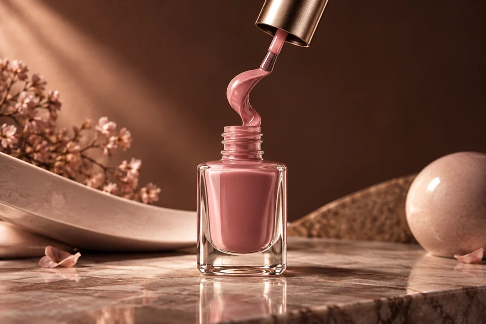 Nail polish bottle and lacquer brush
