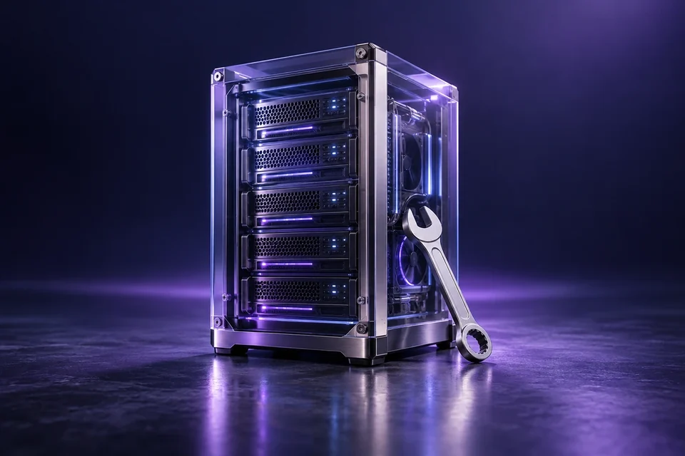 Server module with a service wrench