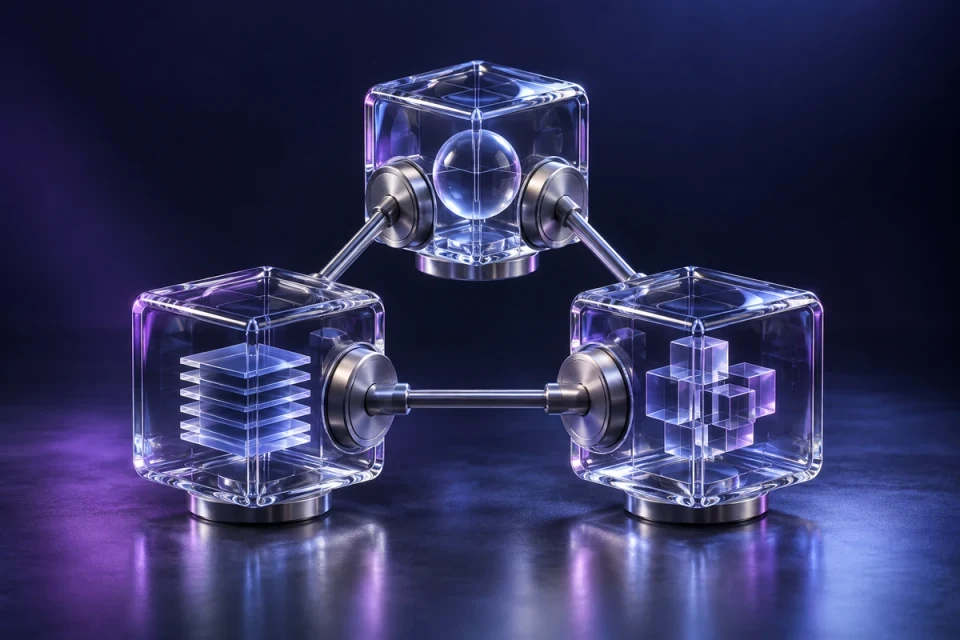 Connected glass system modules